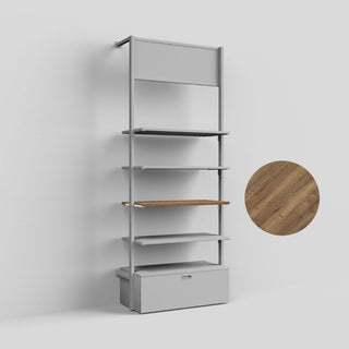 Holzfachboden Ceres, 25 mm, inkl. Konsolen weiß Struktur, Holzdekor nach Wahl