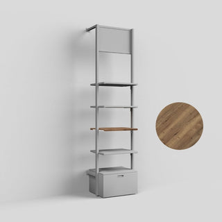 Holzfachboden Ceres, 25 mm, inkl. Konsolen weiß Struktur, Holzdekor nach Wahl