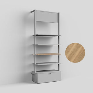 Holzfachboden Ceres, 25 mm, inkl. Konsolen weiß Struktur, Holzdekor nach Wahl