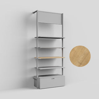 Holzfachboden Ceres, 25 mm, inkl. Konsolen weiß Struktur, Holzdekor nach Wahl