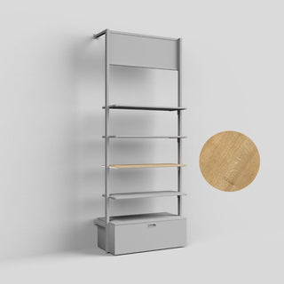 Holzfachboden Ceres, 19 mm, inkl. Konsolen weiß Struktur, Dekor nach Wahl